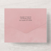 Pastel Blush Pink Dahlia Weddenschap in één Invita All In One Uitnodiging (Achterkant)