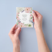 Pastel Blush Pink Dahlia Wedding Invitation Flyer (Hand)