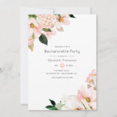 Pastel Blush Pink Floral Bachelorette Party Kaart (Voorkant)