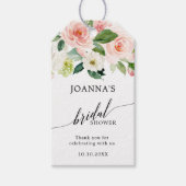 Pastel Blush Pink Floral Botanisch Vrijgezellenfee Cadeaulabel (Voorkant)
