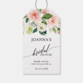 Pastel Blush Pink Floral Botanisch Vrijgezellenfee Cadeaulabel (Achterkant)