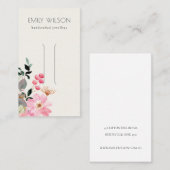 Pastel Blush Pink Floral Bunch Hair Clip Display Visitekaartje (Voorkant / Achterkant)