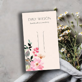 Pastel Blush Pink Floral Bunch Hair Clip Display Visitekaartje