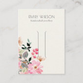 Pastel Blush Pink Floral Bunch Hair Clip Display Visitekaartje (Voorkant)