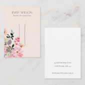 Pastel Blush Pink Floral Bunch Hair Clip Display Visitekaartje (Voorkant / Achterkant)