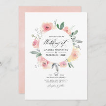 Pastel Blush Pink Floral QR Code RSVP Weddenschap
