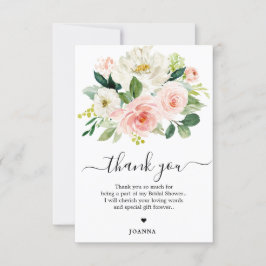 Pastel Blush  Pink Floral Vrijgezellenfeest Bedankkaart