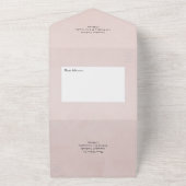 Pastel Blush Pink Floral Weddenschap All In One Uitnodiging (Buitenkant)