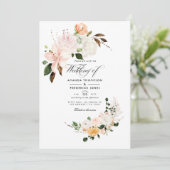 Pastel Blush Pink Floral Weddenschap Kaart (Staand voorkant)