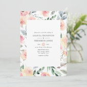 Pastel Blush Pink Floral Weddenschap Kaart (Staand voorkant)