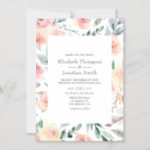 Pastel Blush Pink Floral Weddenschap Magnetische Uitnodiging (Voorkant)