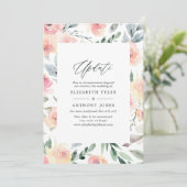 Pastel Blush Pink Floral Weddenschap Update Kaart (Staand voorkant)