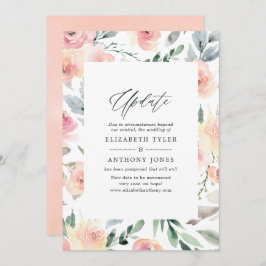 Pastel Blush Pink Floral Weddenschap Update Kaart