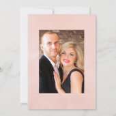 Pastel Blush Pink Floral Weduwfoto Kaart (Achterkant)