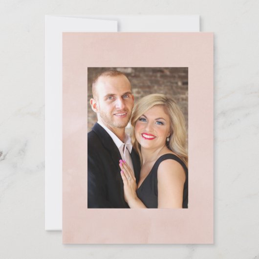 Pastel Blush Pink Floral Weduwfoto Save The Date (Achterkant)