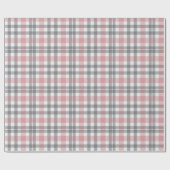 Pastel Blush Pink Gray White Plaid Pattern Cadeaupapier (Vlak)