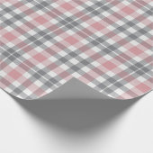 Pastel Blush Pink Gray White Plaid Pattern Cadeaupapier (Hoek)