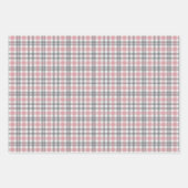 Pastel Blush Pink Gray White Plaid Pattern Inpakpapier Vel (Voorkant 3)