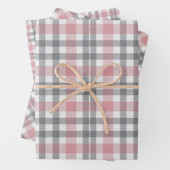 Pastel Blush Pink Gray White Plaid Pattern Inpakpapier Vel (In situ)