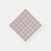 Pastel Blush Pink Gray White Plaid Pattern Servet (Hoek)