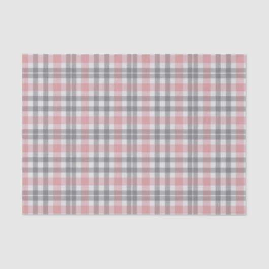Pastel Blush Pink Gray White Plaid Pattern Tissuepapier (Voorkant)