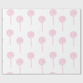 Pastel Blush Pink Lollipop Schattige Cadeaupapier (Vlak)