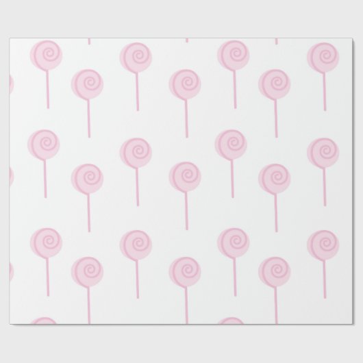 Pastel Blush Pink Lollipop Schattige Cadeaupapier (Vlak)