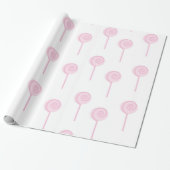 Pastel Blush Pink Lollipop Schattige Cadeaupapier (Uitgerold)