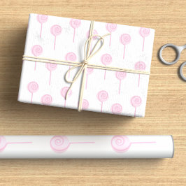 Pastel Blush Pink Lollipop Schattige Cadeaupapier
