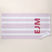 Pastel Blush Pink Modern Monogram Handdoeken (Voorkant)