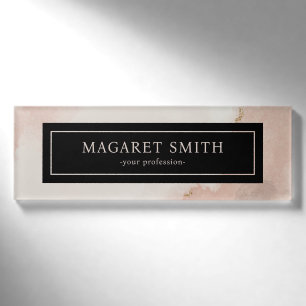 Pastel Blush Pink n Gold Vrouw Employee Naambadge