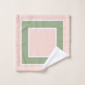 Pastel Blush Pink Sage Green Block Pattern Bad Handdoek (Wasdoekje)