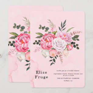 Pastel Blush Pink White Peony Vrijgezellenfeest Kaart