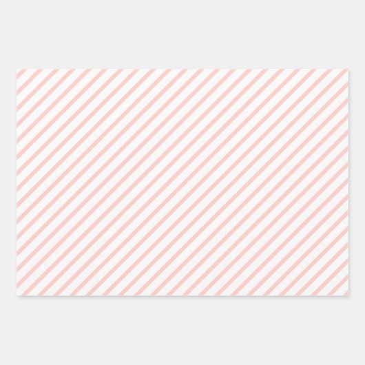 Pastel Blush Pink White Stripes Inpakpapier Vel (Voorkant 2)
