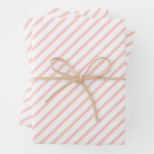 Pastel Blush Pink White Stripes Inpakpapier Vel (In situ)