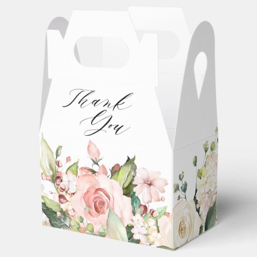 Pastel Blush Roos Floral Botanical Weddenschap Bedankdoosjes (Geopend)
