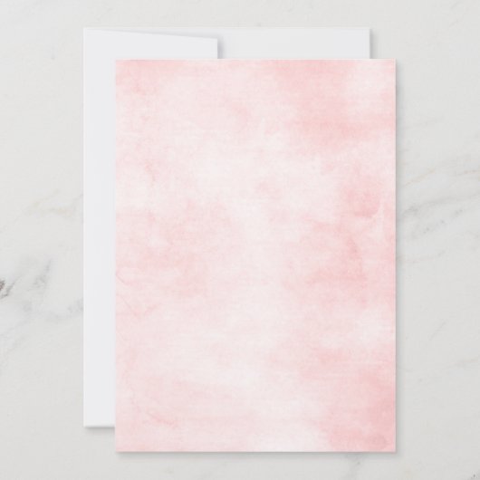 Pastel Blush Roos Floral Botanical Weddenschap Kaart (Achterkant)