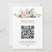 Pastel Blush Roos Floral Botanical Weddenschap Kaart (Achterkant)