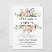 Pastel Blush Roos Floral Botanical Weddenschap Kaart (Voorkant)