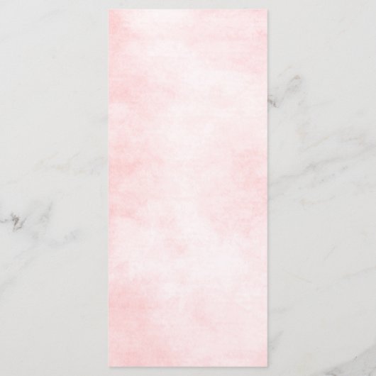 Pastel Blush Roos Floral Botanical Weddenschap Menu (Achterkant)