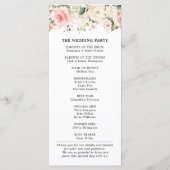 Pastel Blush Roos Floral Botanical Weddenschap Programmakaart (Achterkant)