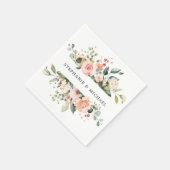 Pastel Blush Roos Floral Botanical Weddenschap Servet (Hoek)