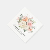 Pastel Blush Roos Floral Botanical Weddenschap Servet (Hoek)