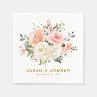 Pastel Blush Roos Floral Botanical Weddenschap
