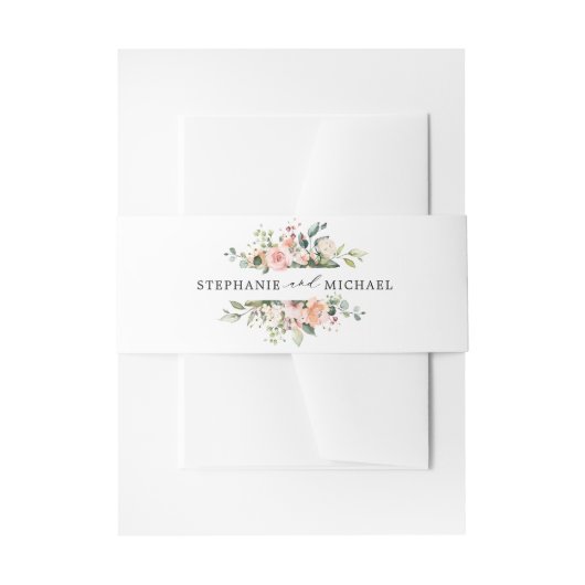 Pastel Blush Roos Floral Botanical Weddenschap Uitnodigingen Wikkel (Voorkant Voorbeeld)