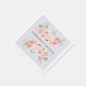 Pastel Blush Roos Floral Botanische bruiloft Servet (Hoek)