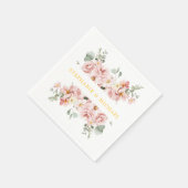 Pastel Blush Roos Floral Botanische bruiloft Servet (Hoek)