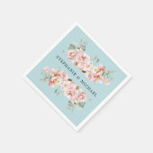 Pastel Blush Roos Floral Botanische bruiloft Servet (Hoek)