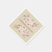 Pastel Blush Roos Floral Botanische bruiloft Servet (Hoek)