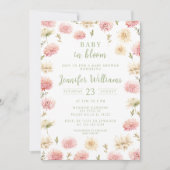 Pastel blush roze baby in bloeidouche Uitnodiging (Voorkant)